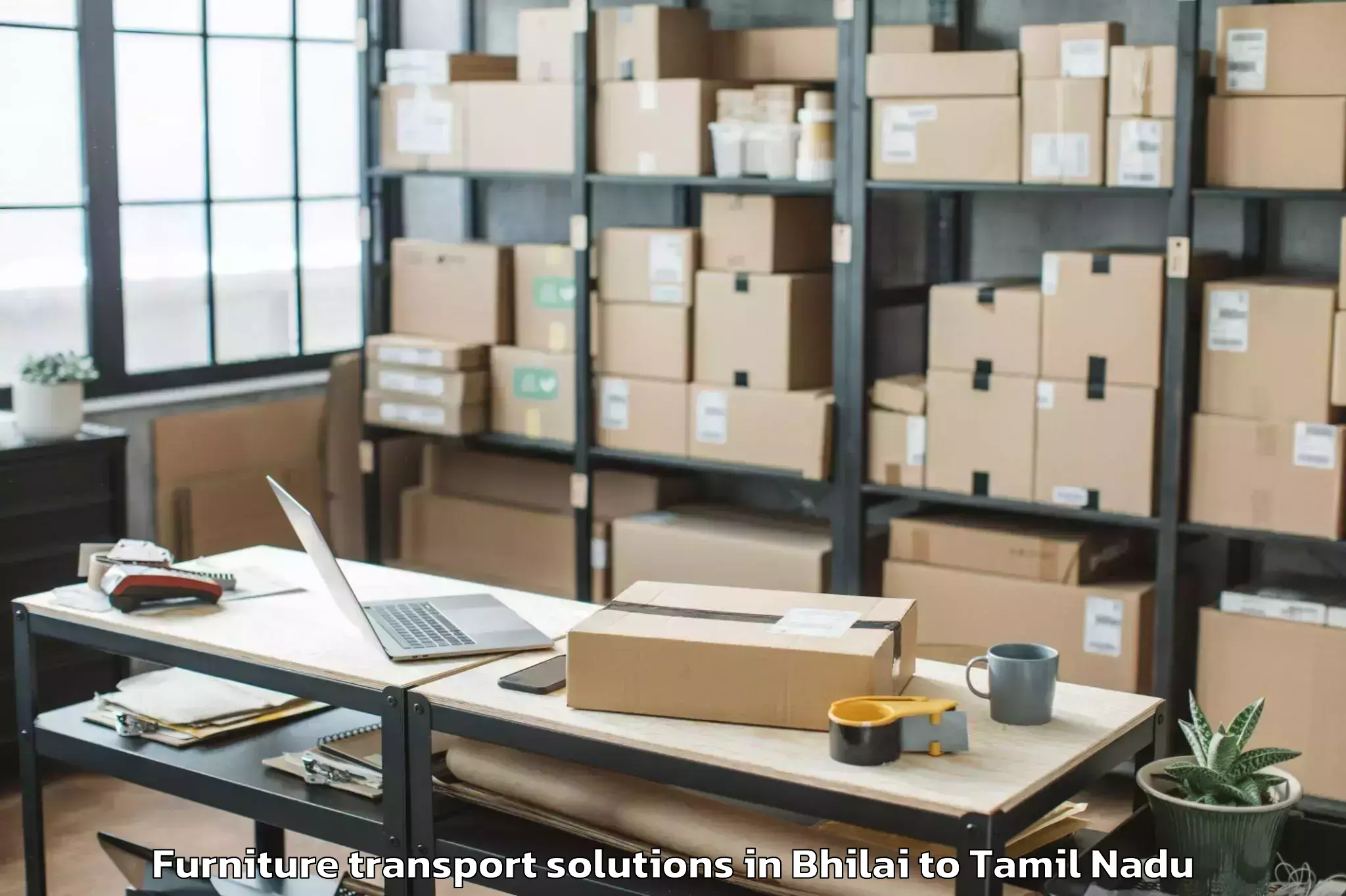 Trusted Bhilai to Periyapattinam Furniture Transport Solutions